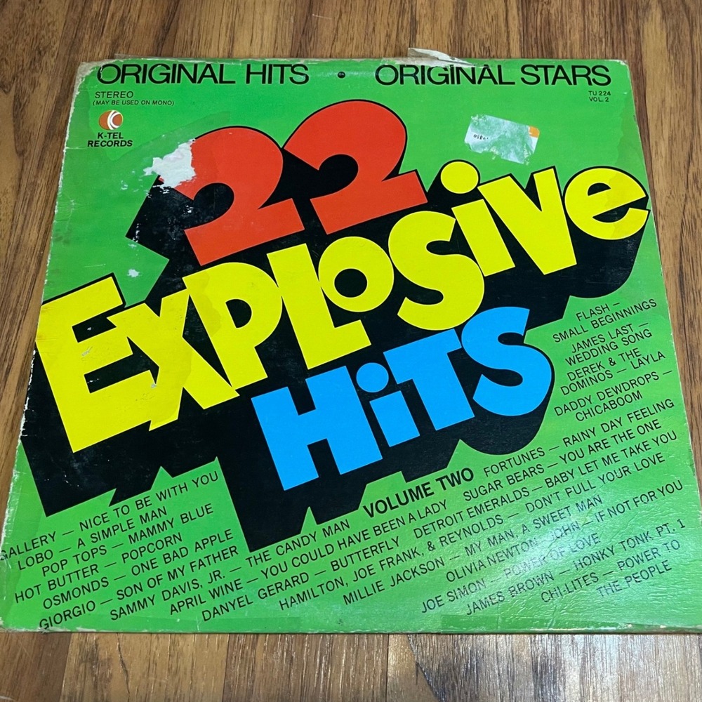 K-Tel 22 Explosive Hits Vol 2 Vinyl LP 1972 70s Pop Soul Rock Various Artists